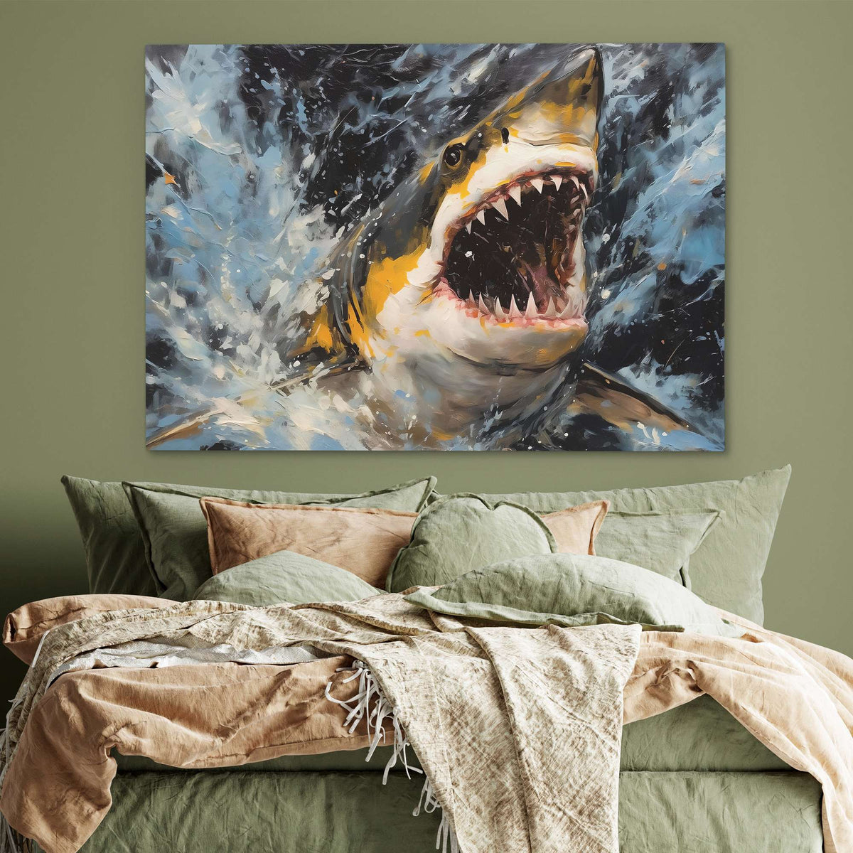 Shark&#39;s Golden Bite - Luxury Wall Art