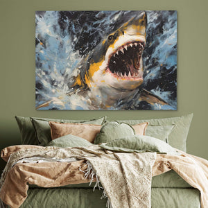 Shark's Golden Bite - Luxury Wall Art