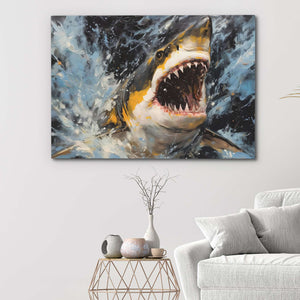 Shark's Golden Bite - Luxury Wall Art