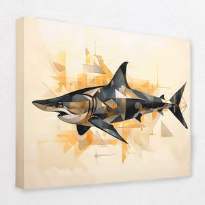 Silk Gold Shark - Luxury Wall Art