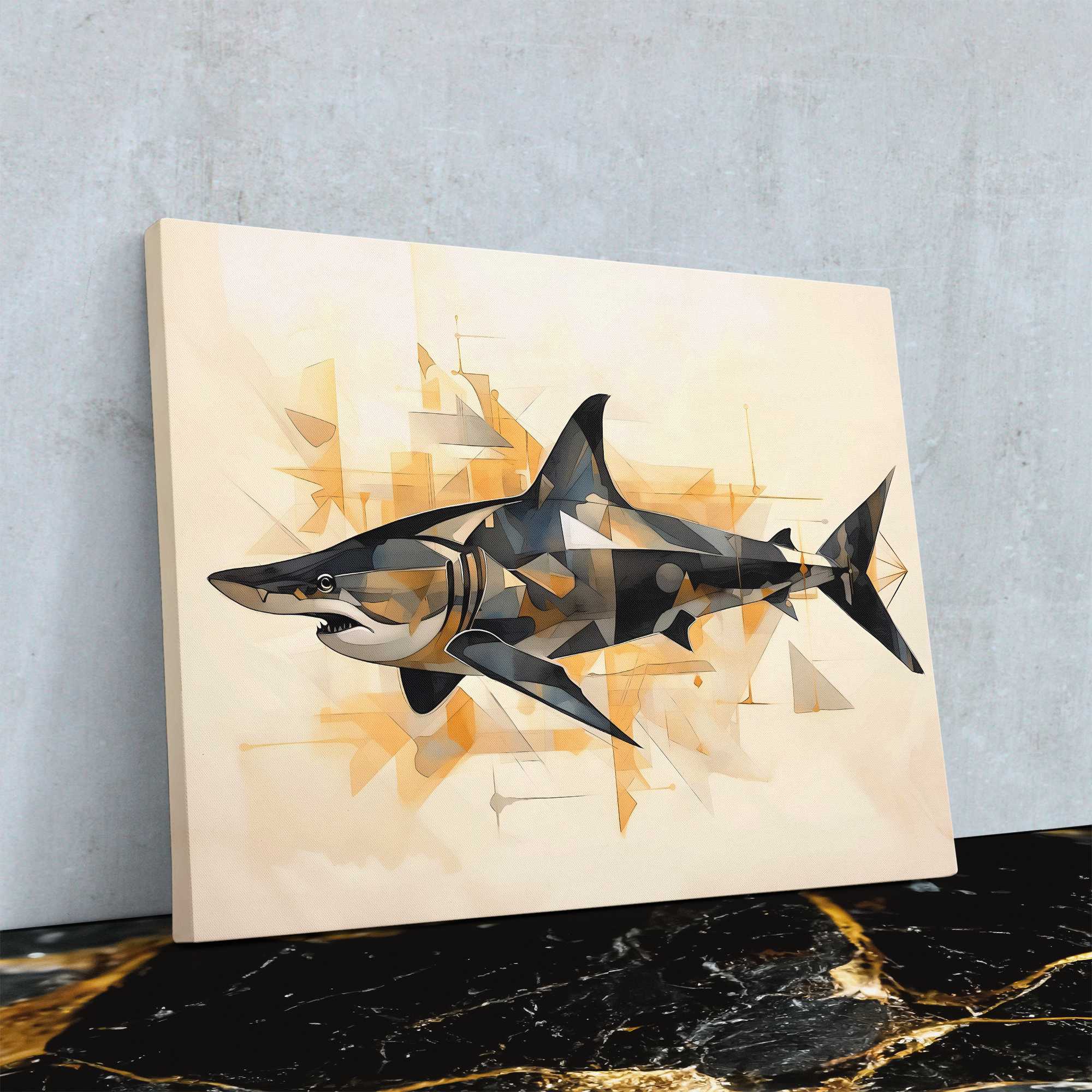 Silk Gold Shark - Luxury Wall Art