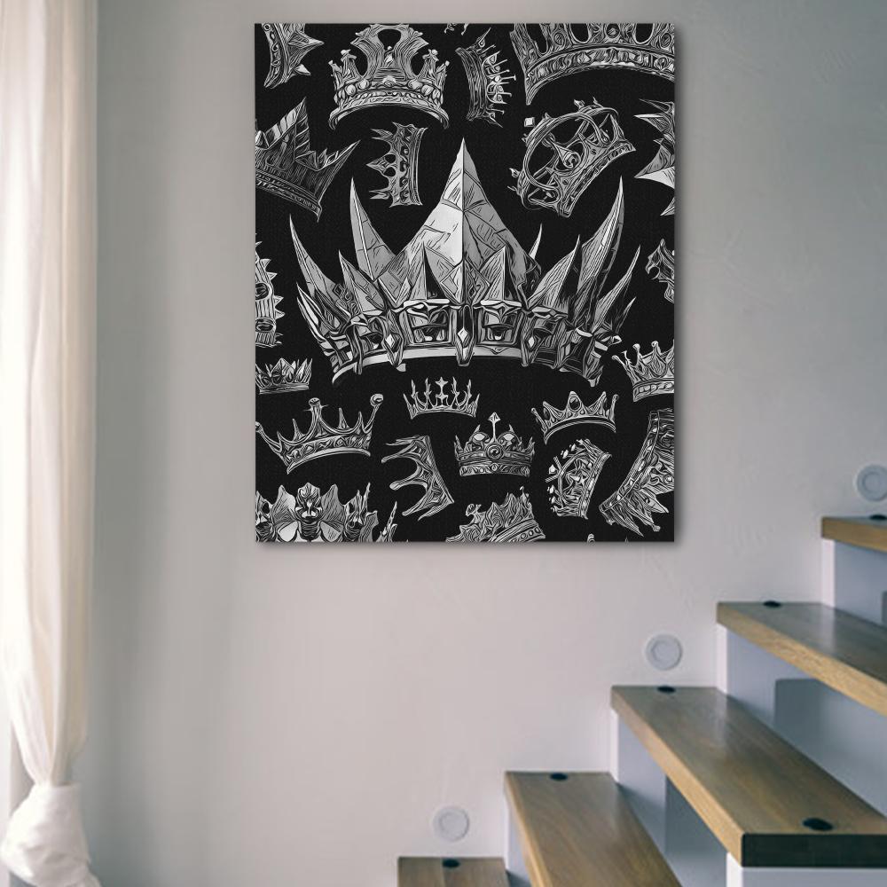 Silver King Crowns - Luxury Wall Art