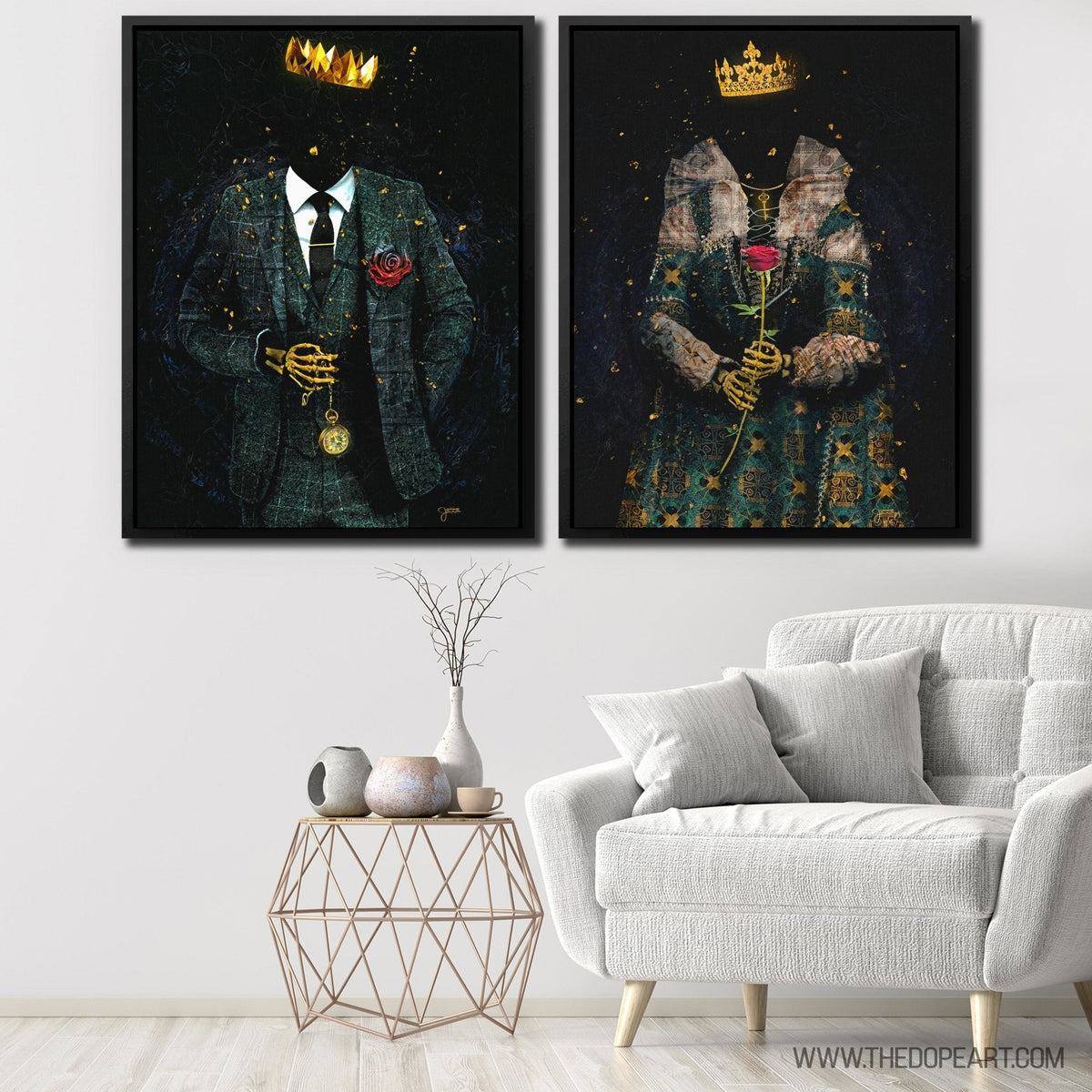 Skeleton King and Queen - Luxury Wall Art