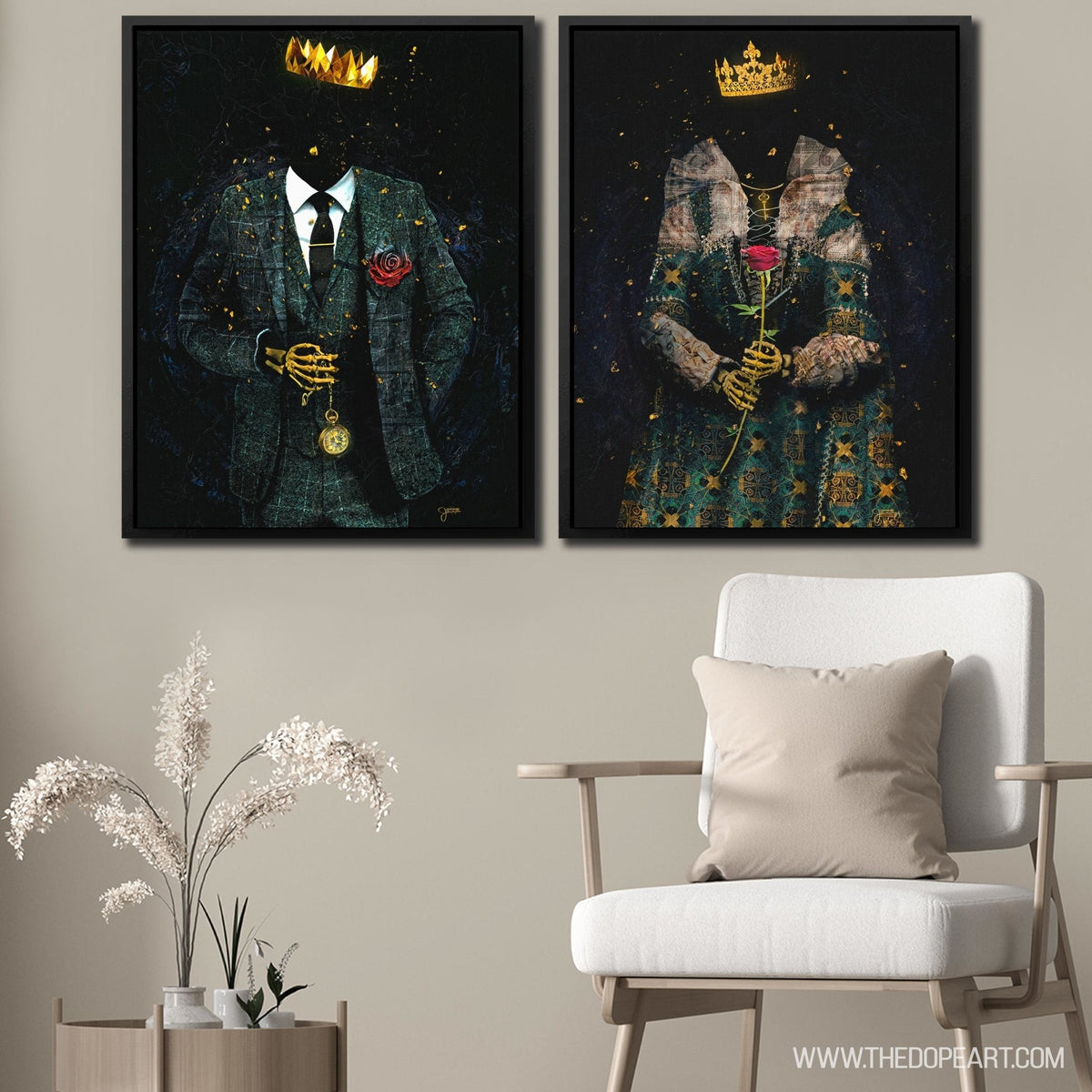 Skeleton King and Queen - Luxury Wall Art