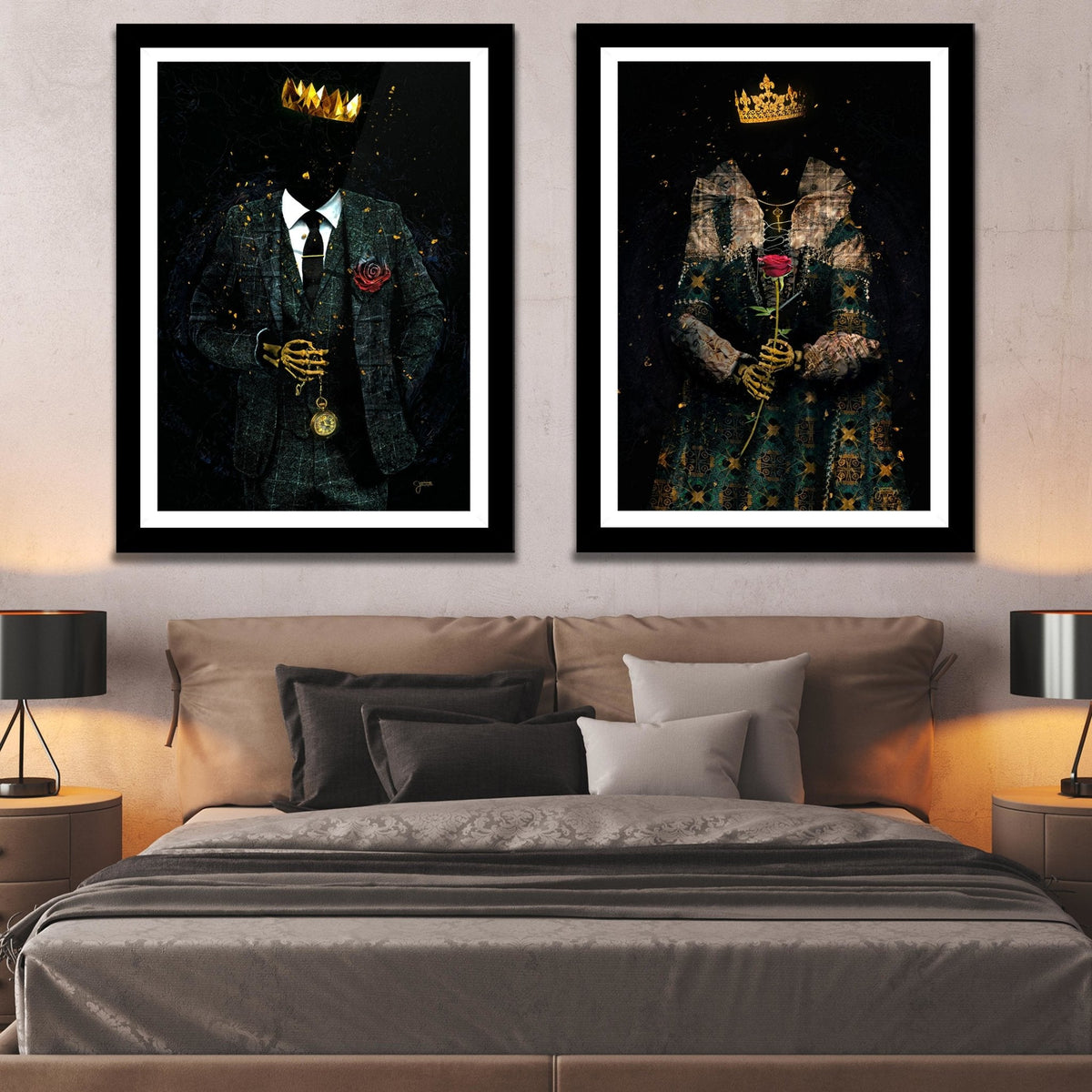 Skeleton King and Queen Semi-Gloss Prints - Luxury Wall Art