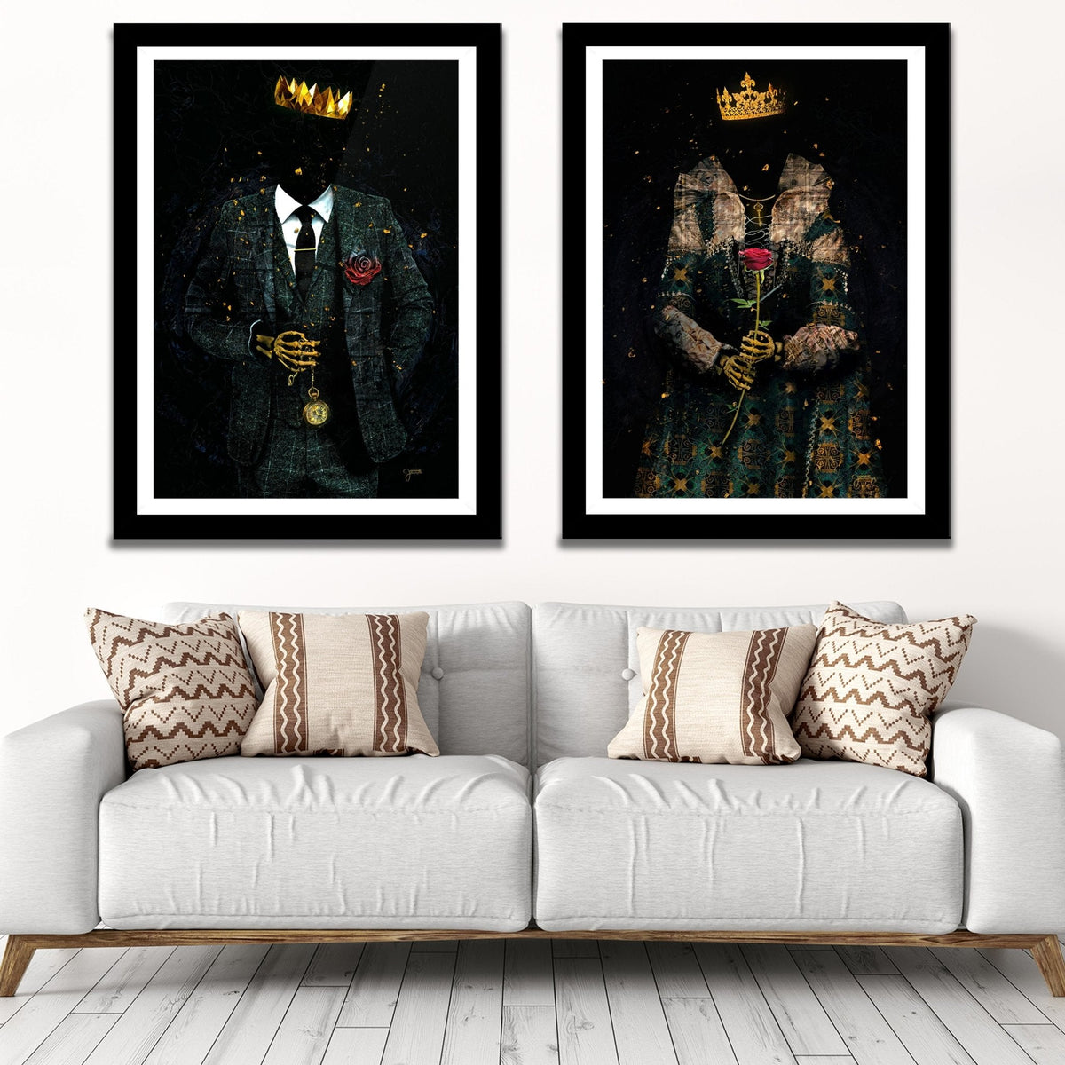 Skeleton King and Queen Semi-Gloss Prints - Luxury Wall Art