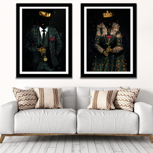 Skeleton King and Queen Semi - Gloss Prints - Luxury Wall Art