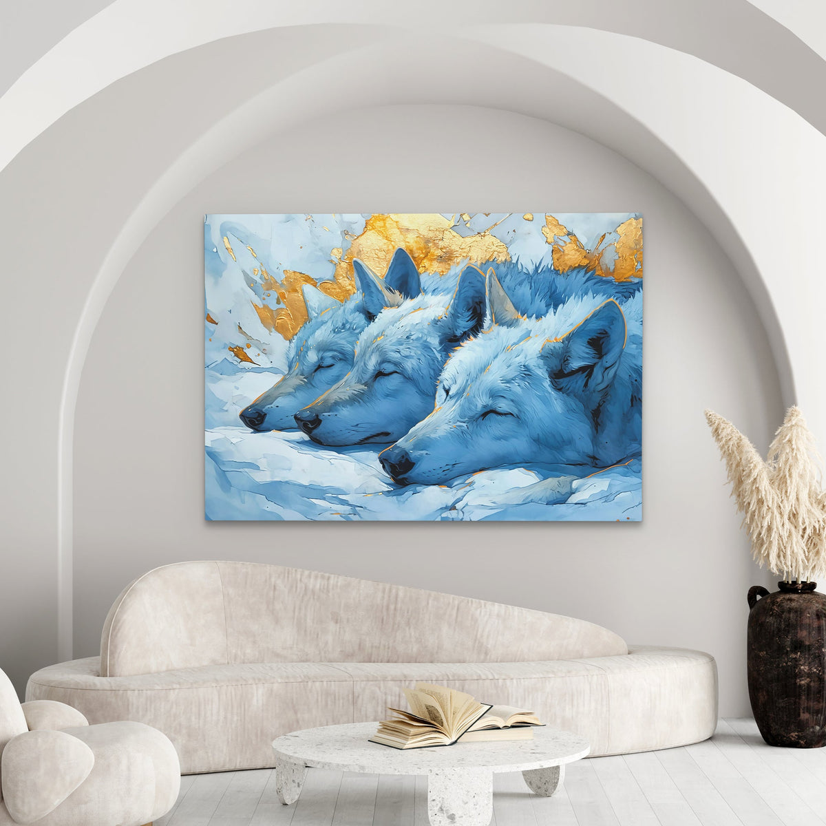 Sleeping Wolf Pack - Luxury Wall Art