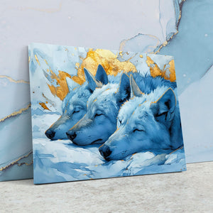 Sleeping Wolf Pack - Luxury Wall Art