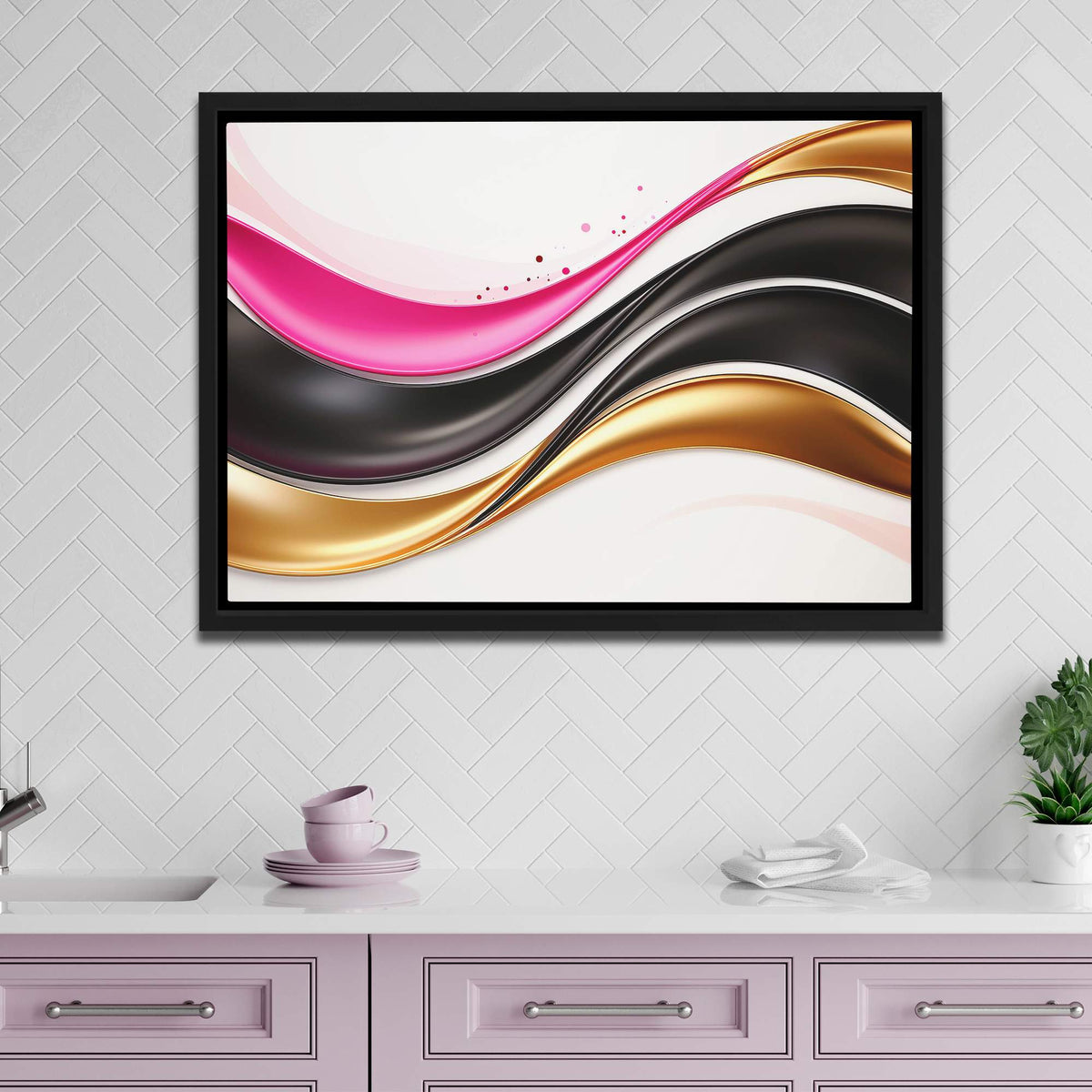 Soft Fuchsia and Gold - Luxury Wall Art