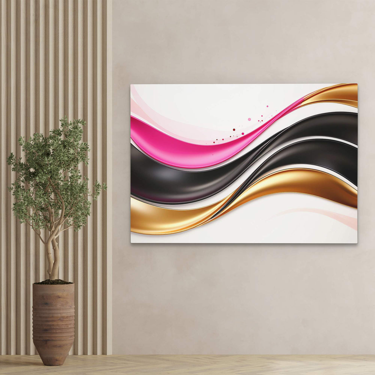 Soft Fuchsia and Gold - Luxury Wall Art