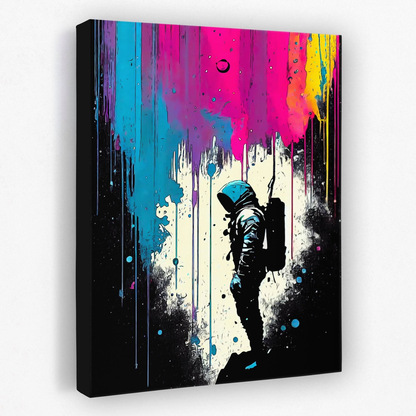 Splattered Astros - Astronaut Canvas Wall Art