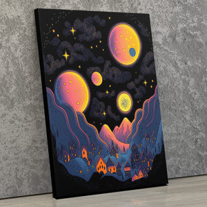 Starry Orange Moons - Luxury Wall Art