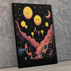 Starry Red Moons - Luxury Wall Art