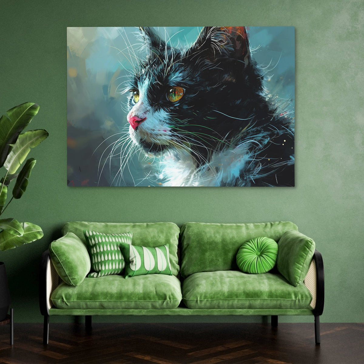 Starving for Affection - Black and White Cat Art - Luxury Wall Art