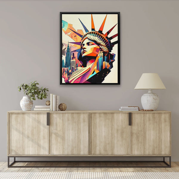 Pop Art Statue of Liberty Canvas Art Print