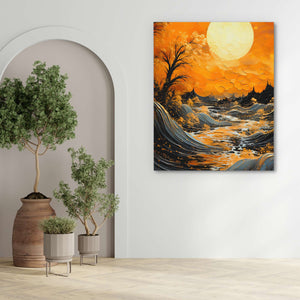 Stormy Gold Waves - Luxury Wall Art