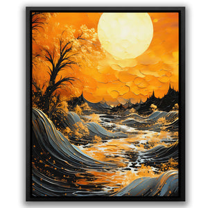 Stormy Gold Waves - Luxury Wall Art