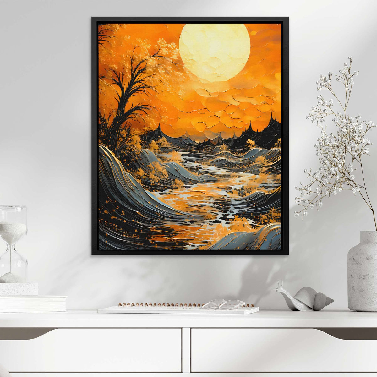 Stormy Gold Waves - Luxury Wall Art