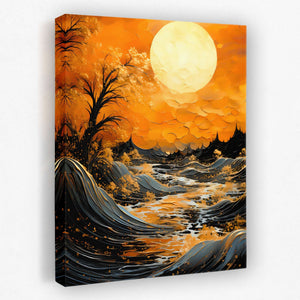 Stormy Gold Waves - Luxury Wall Art