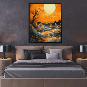 Stormy Gold Waves - Luxury Wall Art