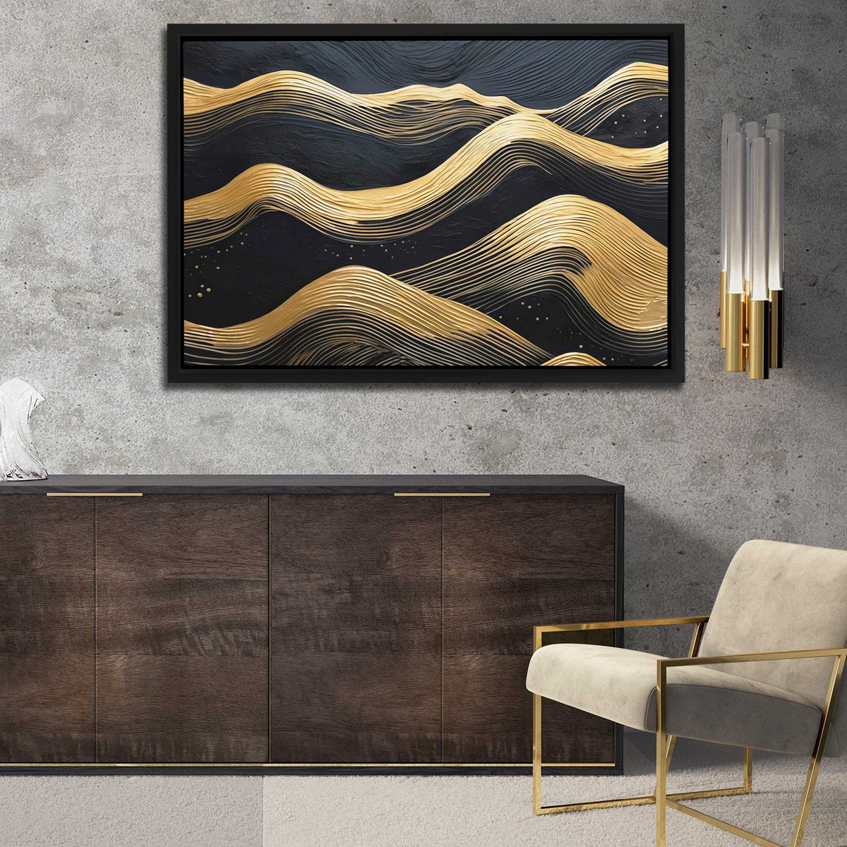 Streams of Gold - Luxury Wall Art