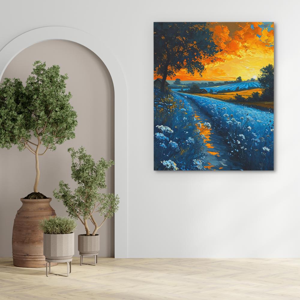 Sunset on the Farm - Luxury Wall Art