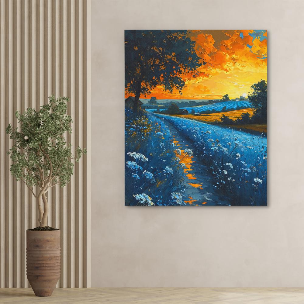Sunset on the Farm - Luxury Wall Art