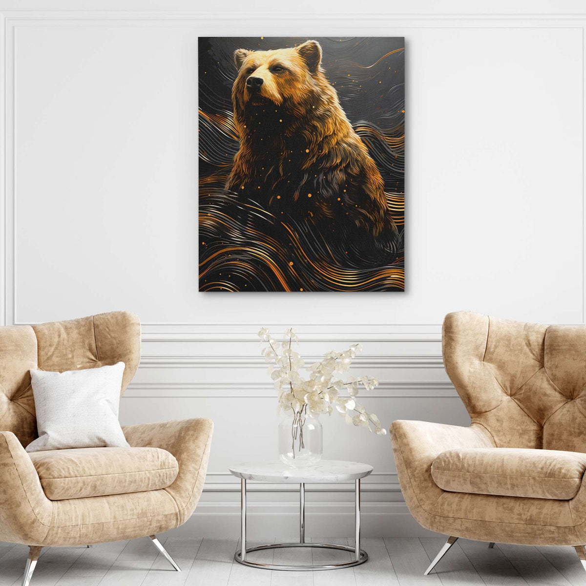 Swirling Bear - Luxury Wall Art