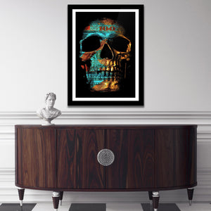 Teal Skull Semi-gloss Print - Luxury Wall Art