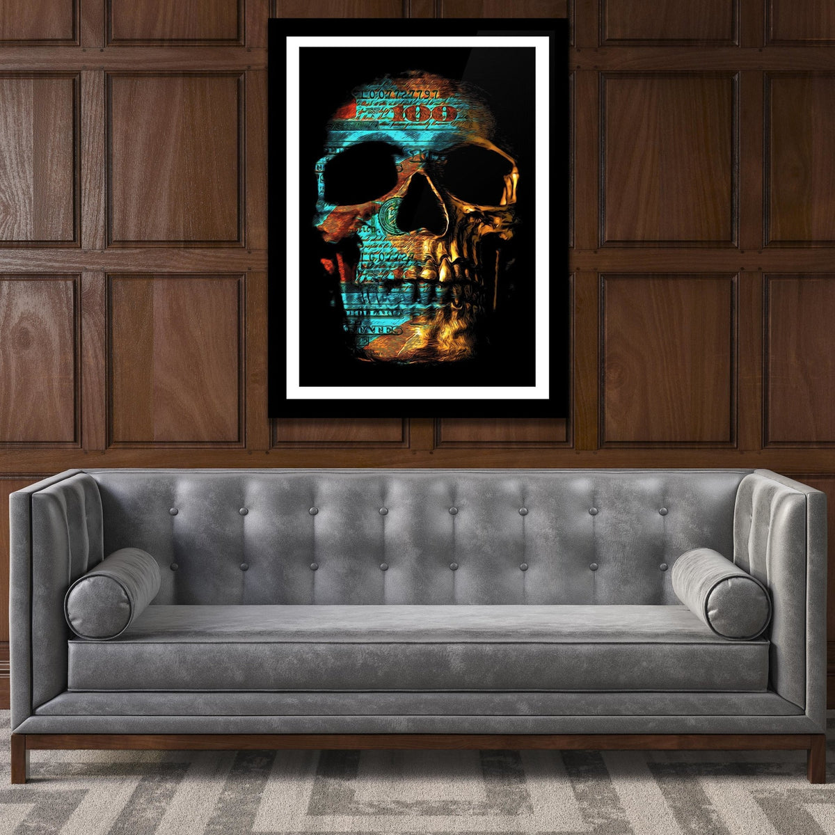 Teal Skull Semi-gloss Print - Luxury Wall Art