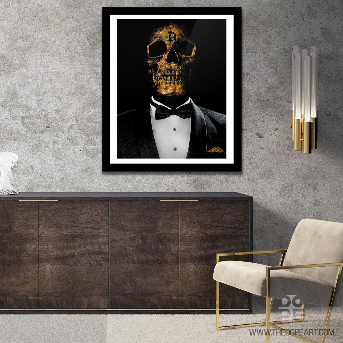 The Investor Skull Semi-gloss Print - Luxury Wall Art