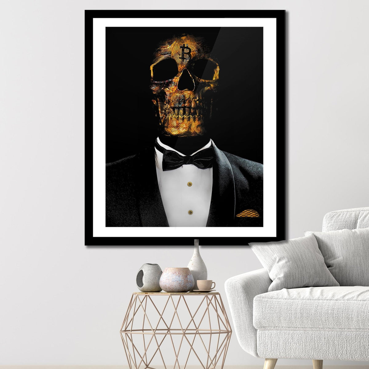 The Investor Skull Semi-gloss Print - Luxury Wall Art