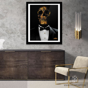 The Investor Skull Semi - gloss Print - Luxury Wall Art