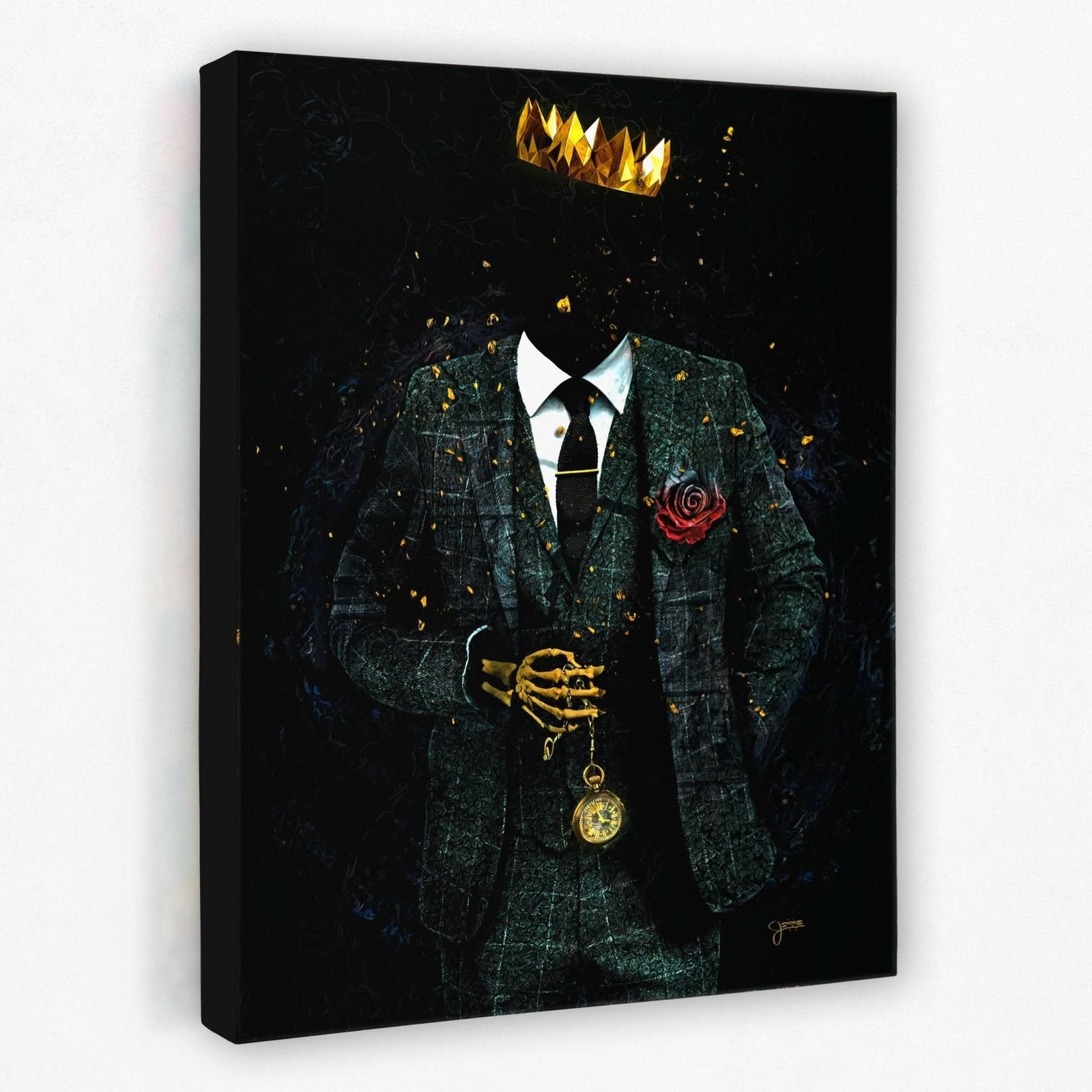 Timeless Skeleton King - Businessman Canvas Wall Art
