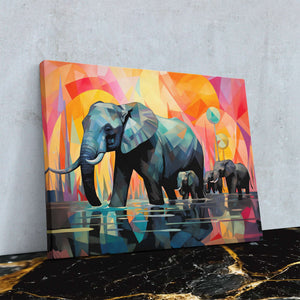 Traveling Elephants - Luxury Wall Art