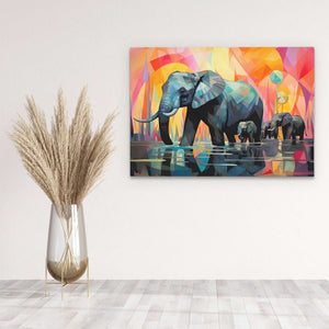 Traveling Elephants - Luxury Wall Art