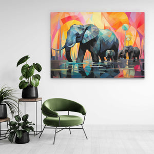 Traveling Elephants - Luxury Wall Art