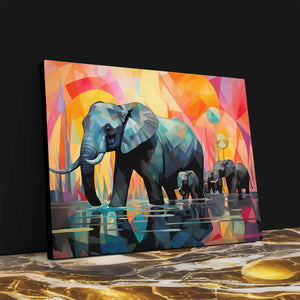 Traveling Elephants - Luxury Wall Art