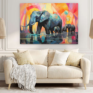 Traveling Elephants - Luxury Wall Art