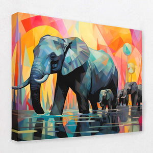 Traveling Elephants - Luxury Wall Art
