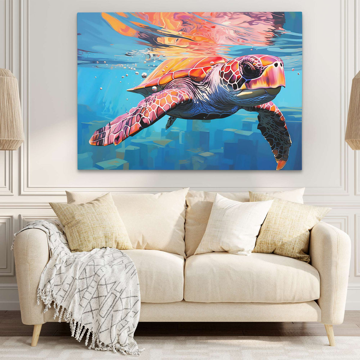 Turtle in the Sea - Luxury Wall Art