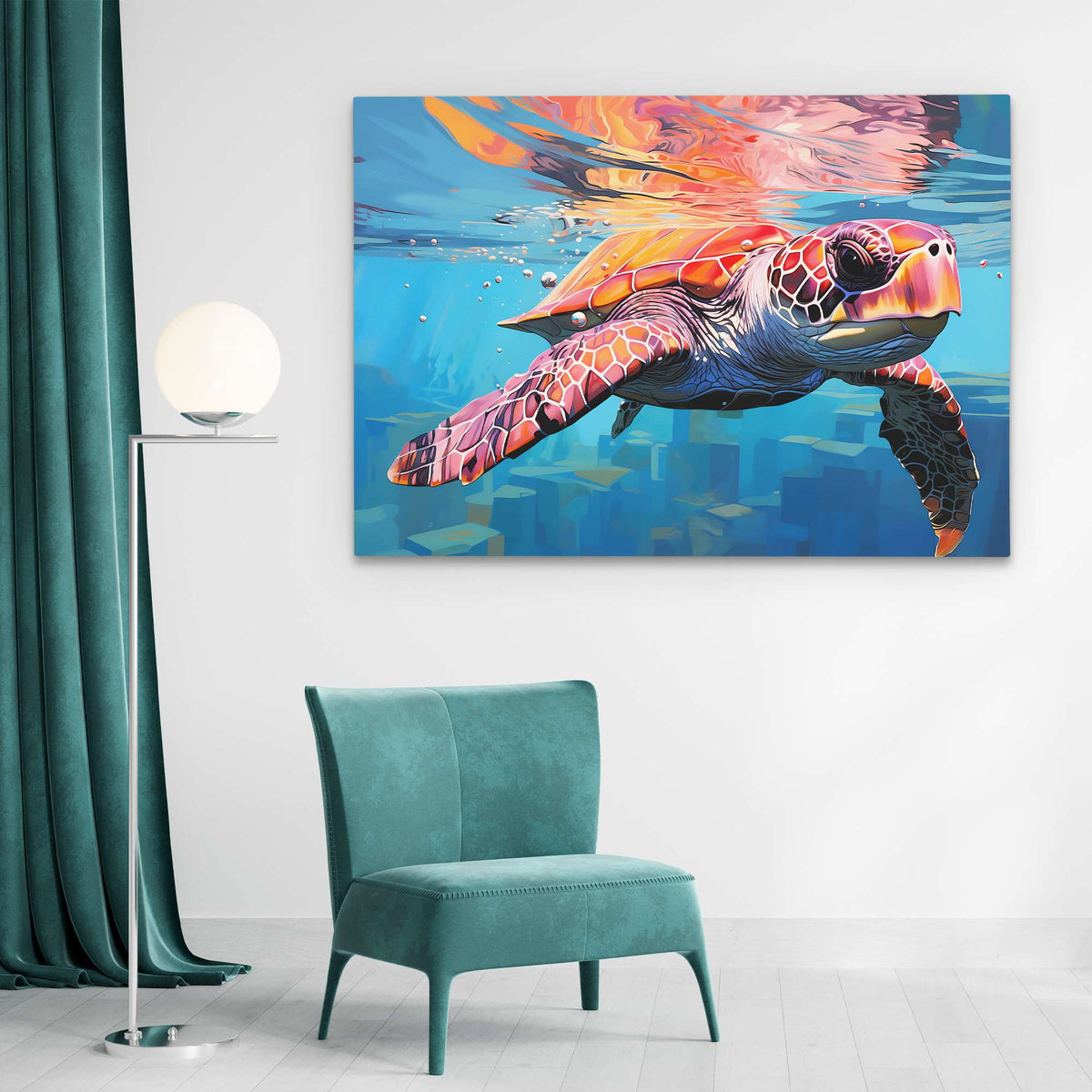 Turtle in the Sea - Luxury Wall Art