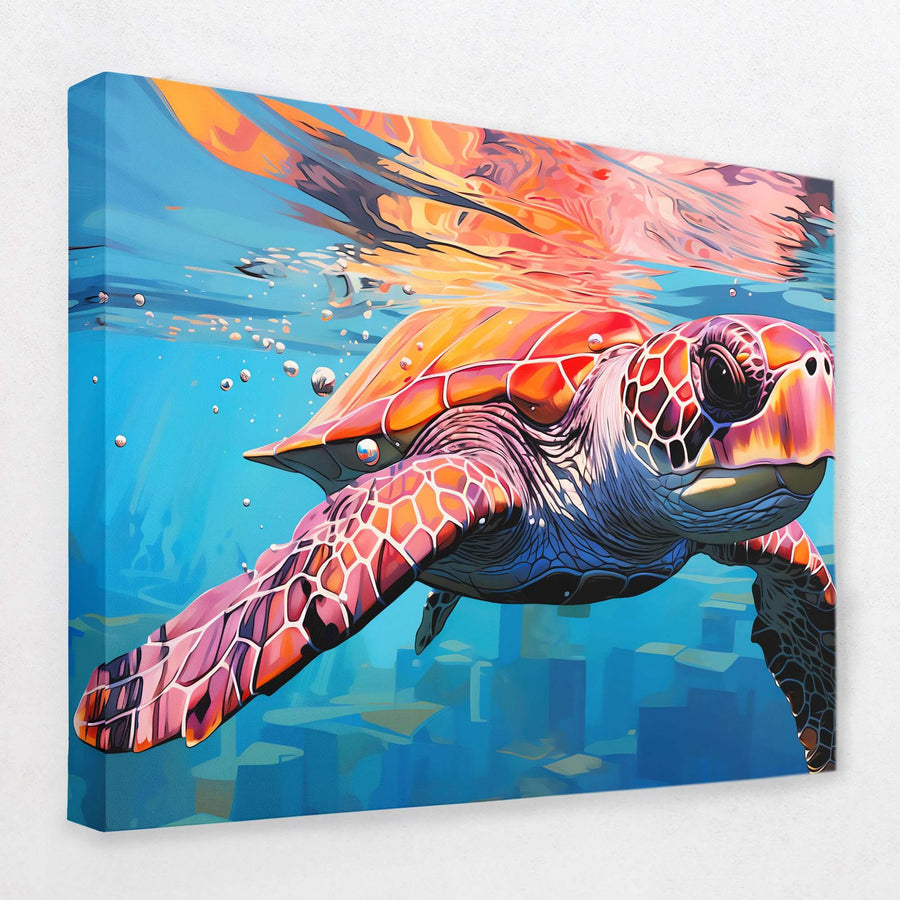 Turtle in the Sea in a __flatart__
