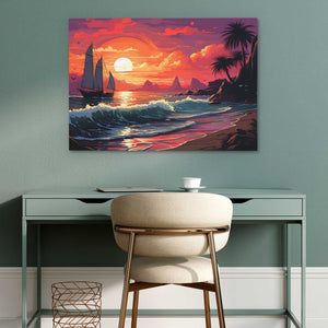 Vapor Sunset - Luxury Wall Art