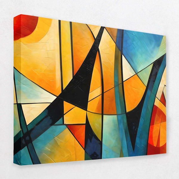Vibrant Tones Yellow and Blue Abstract Wall Decor Luxury Wall Art