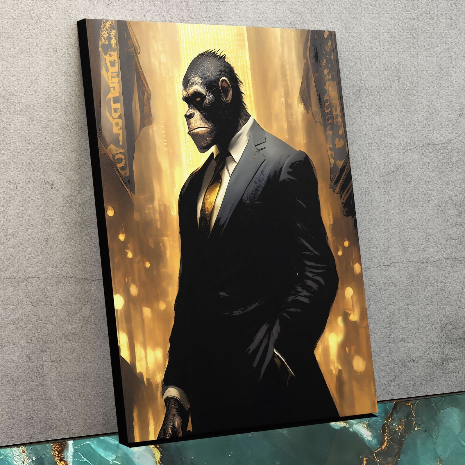 Wall Street Ape - Ape Canvas Wall Art
