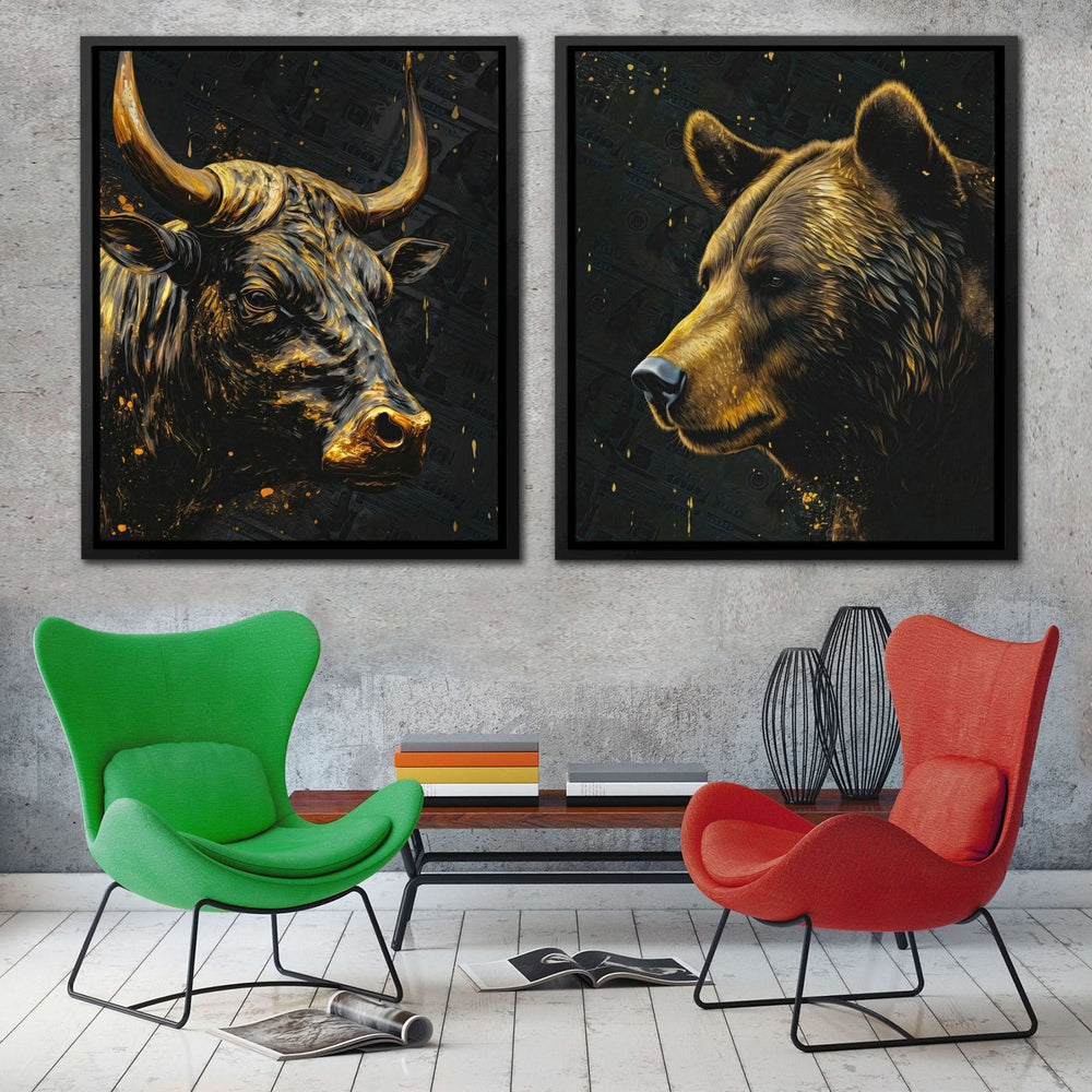 Wall Street Warriors Bull and Bear Art
