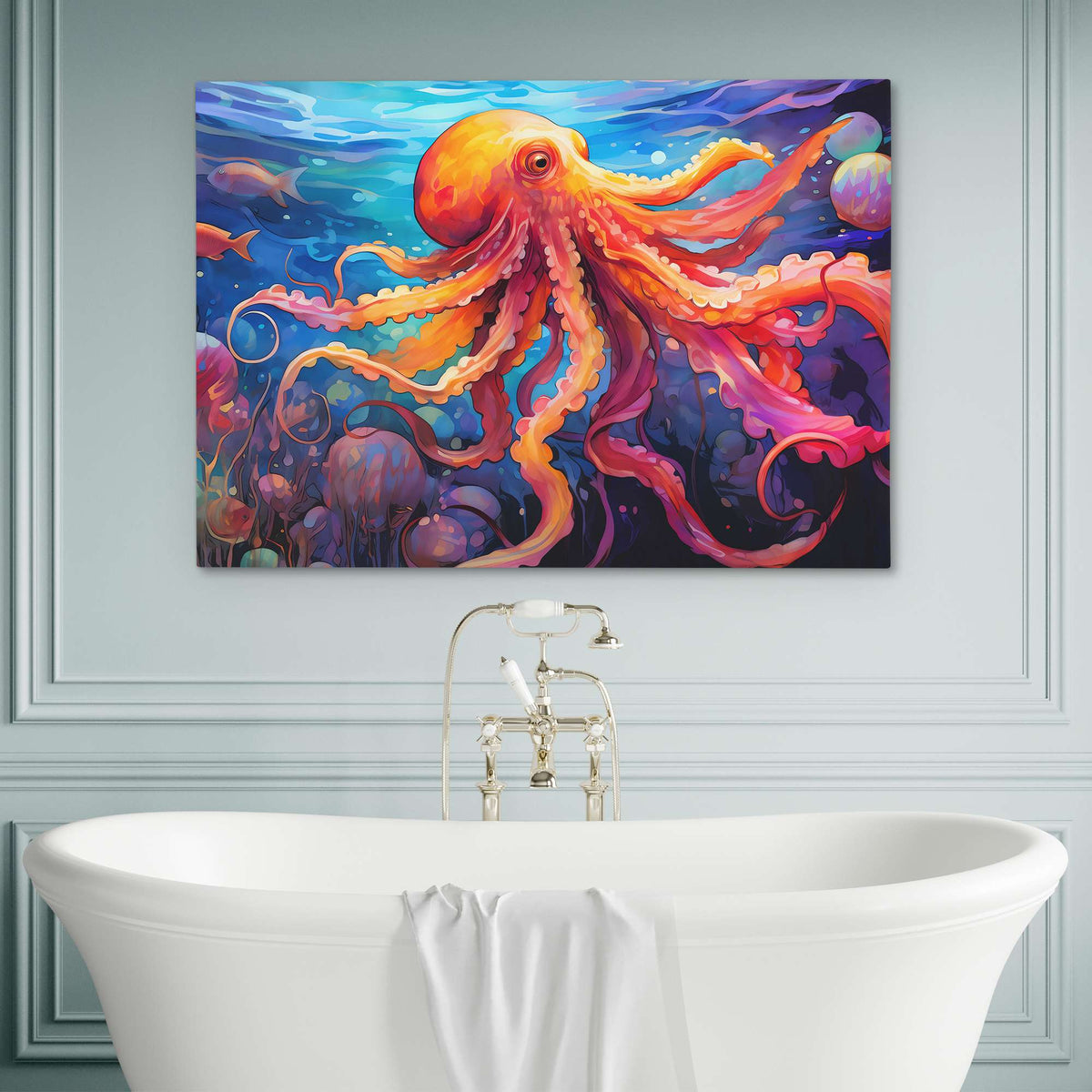 Watercolor Octopus - Luxury Wall Art