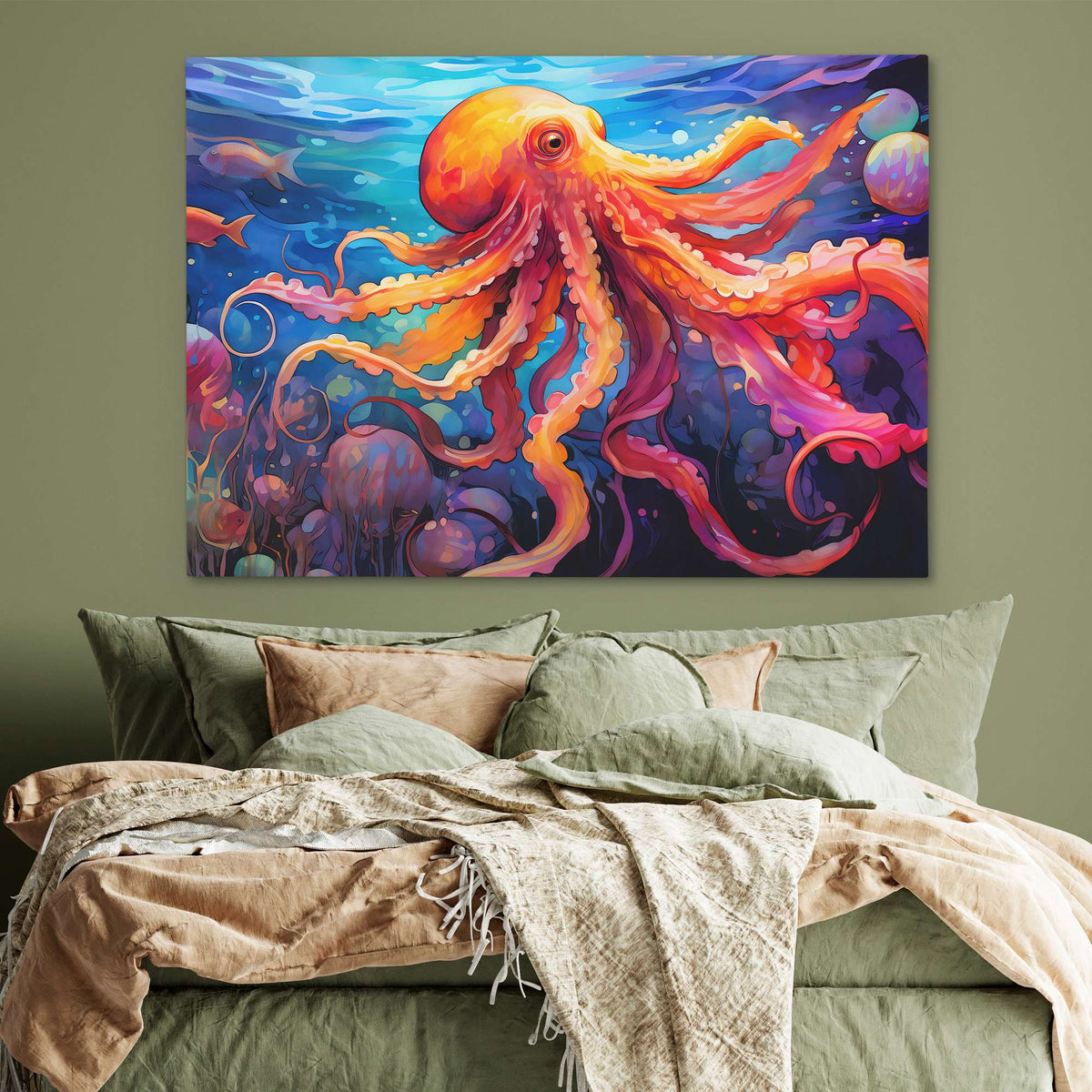 Watercolor Octopus - Luxury Wall Art